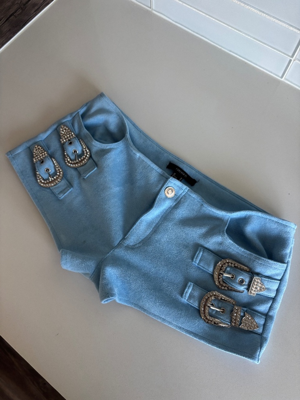 Baby Blue Mini Shorts